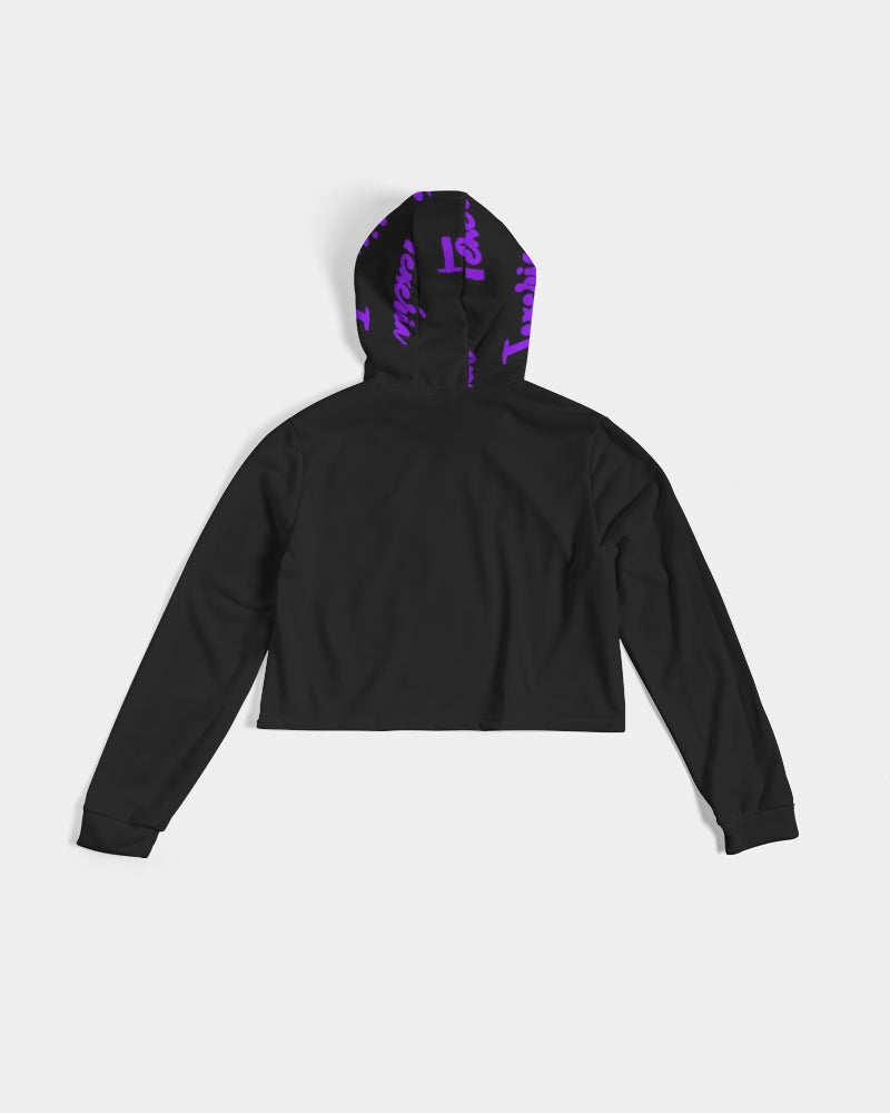 Texeria Monogram purple Women's Cropped Hoodie