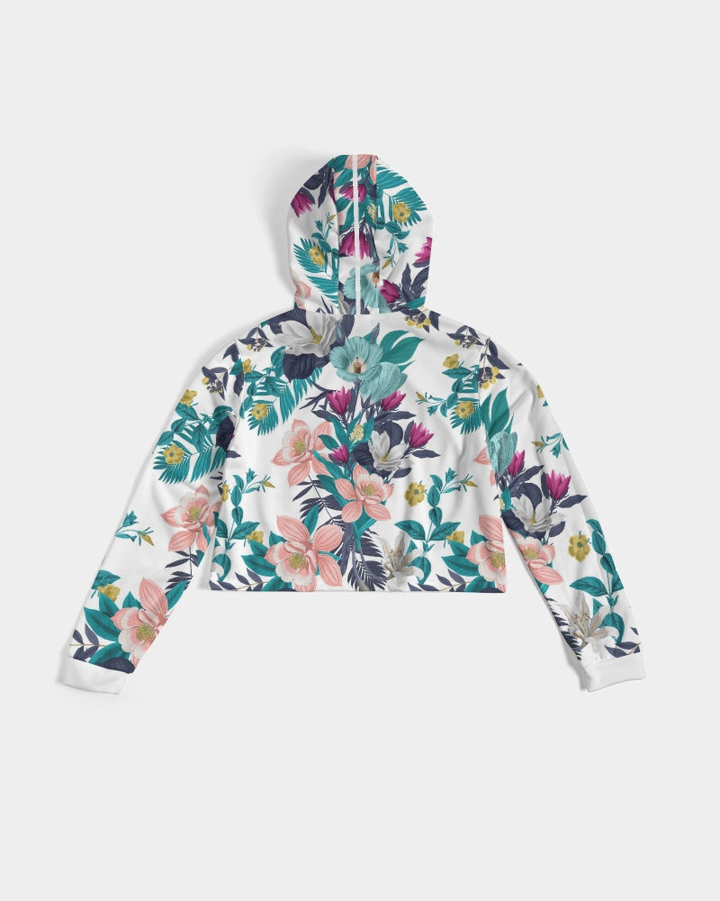Warm Floral Women's Cropped Hoodie