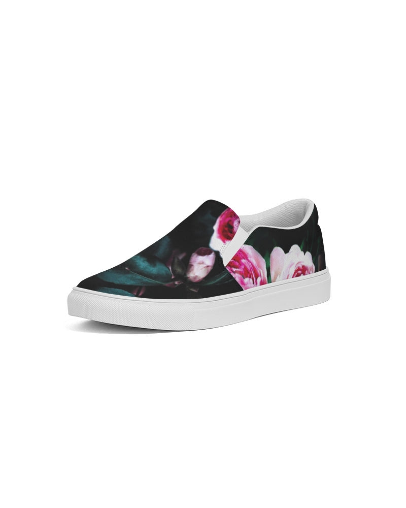 Dark Floral Men's Slip-On Canvas Shoe