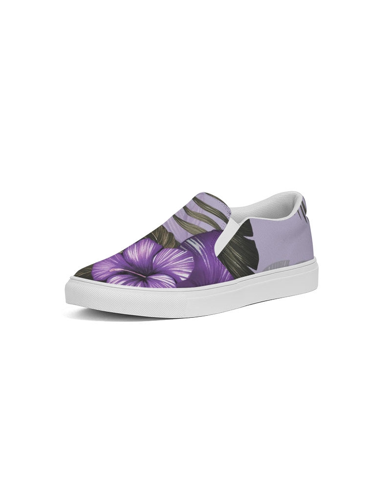 Purple Flower Women's Slip-On Canvas Shoe