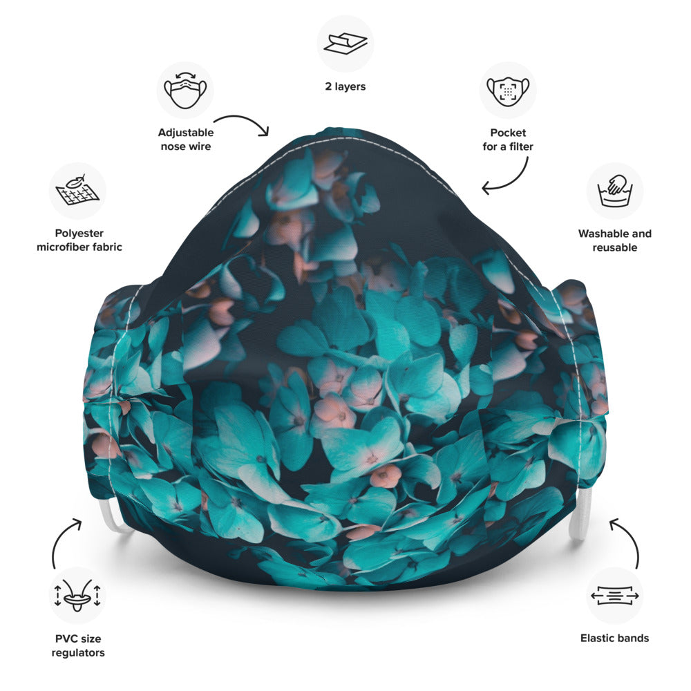 Teal Floral Mask