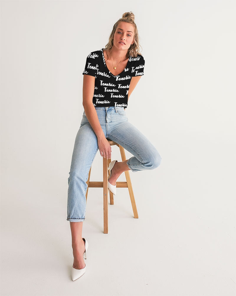Texeria Monogram Women's V-Neck Tee