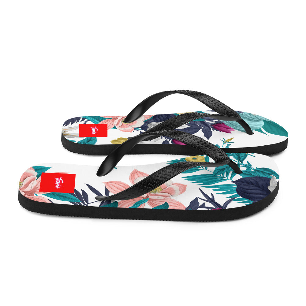 Warm Floral Flip-Flops