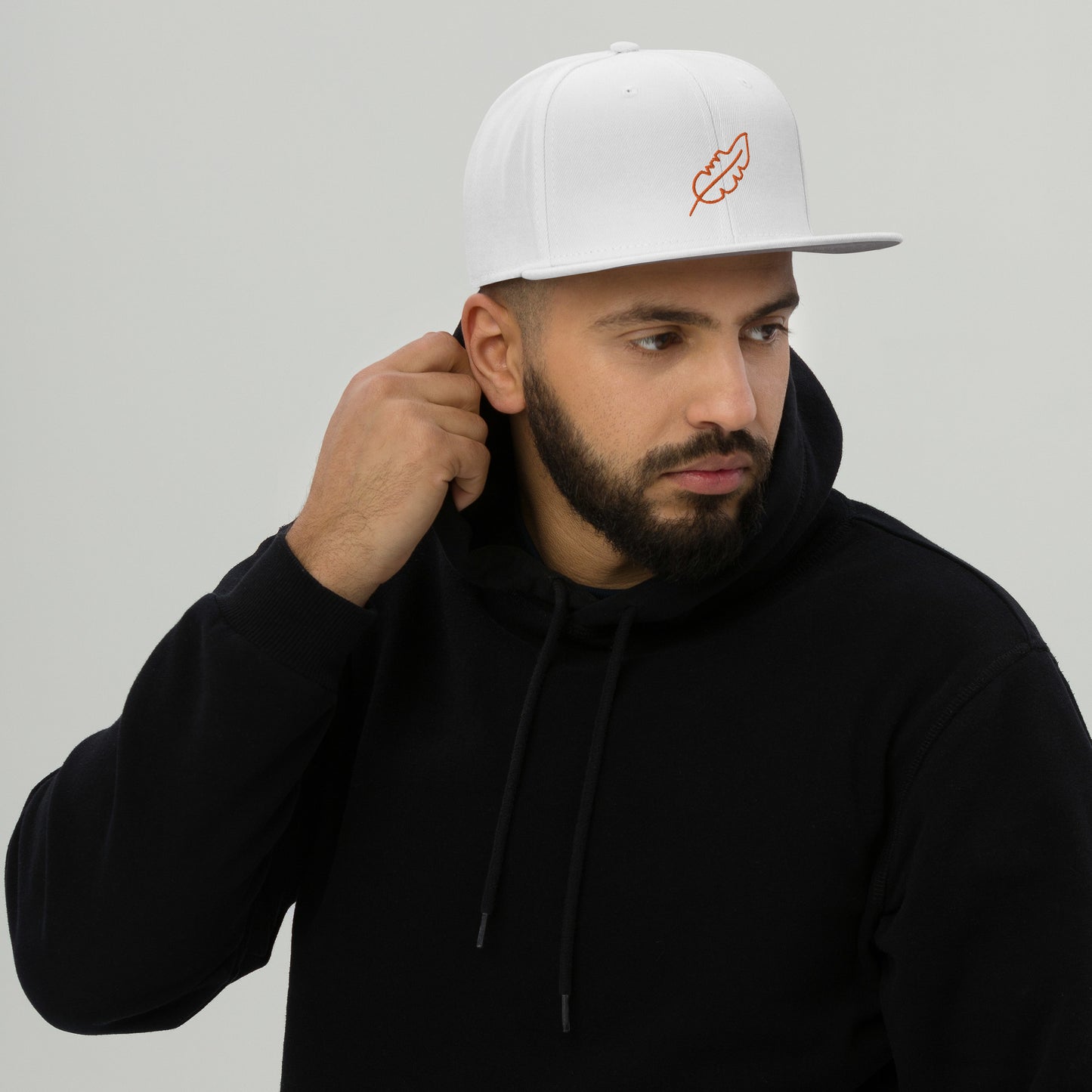 Feather Snapback Hat (Orange)