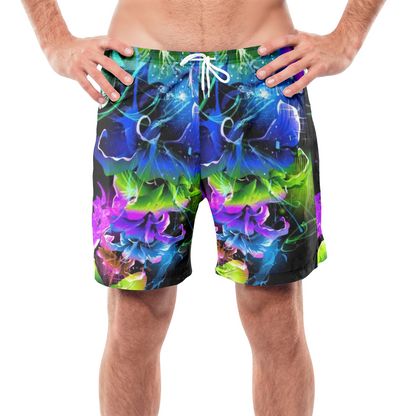 Neon Floral Beach Shorts