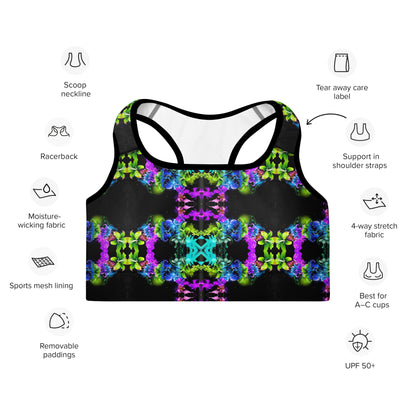 Neon Floral Sports Bra