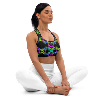 Neon Floral Sports Bra