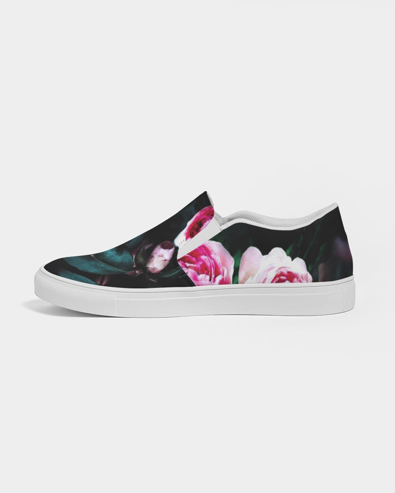 Dark Floral Men's Slip-On Canvas Shoe