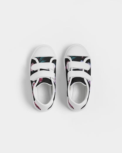 Dark Floral Kids Velcro Sneaker