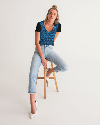 chandelier blue Women's V-Neck Tee