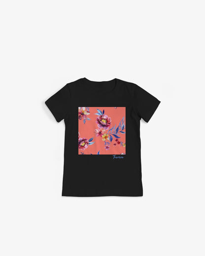 Peach Floral Women's Graphic Tee