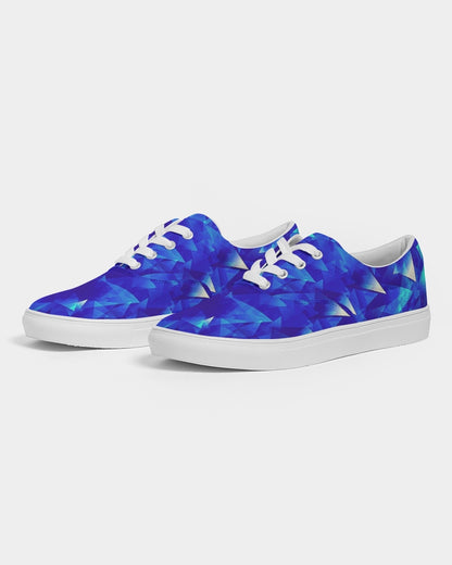 Crystal Blue Women's Lace Up Canvas Shoe