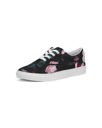 Dark Floral Men's Lace Up Canvas Shoe