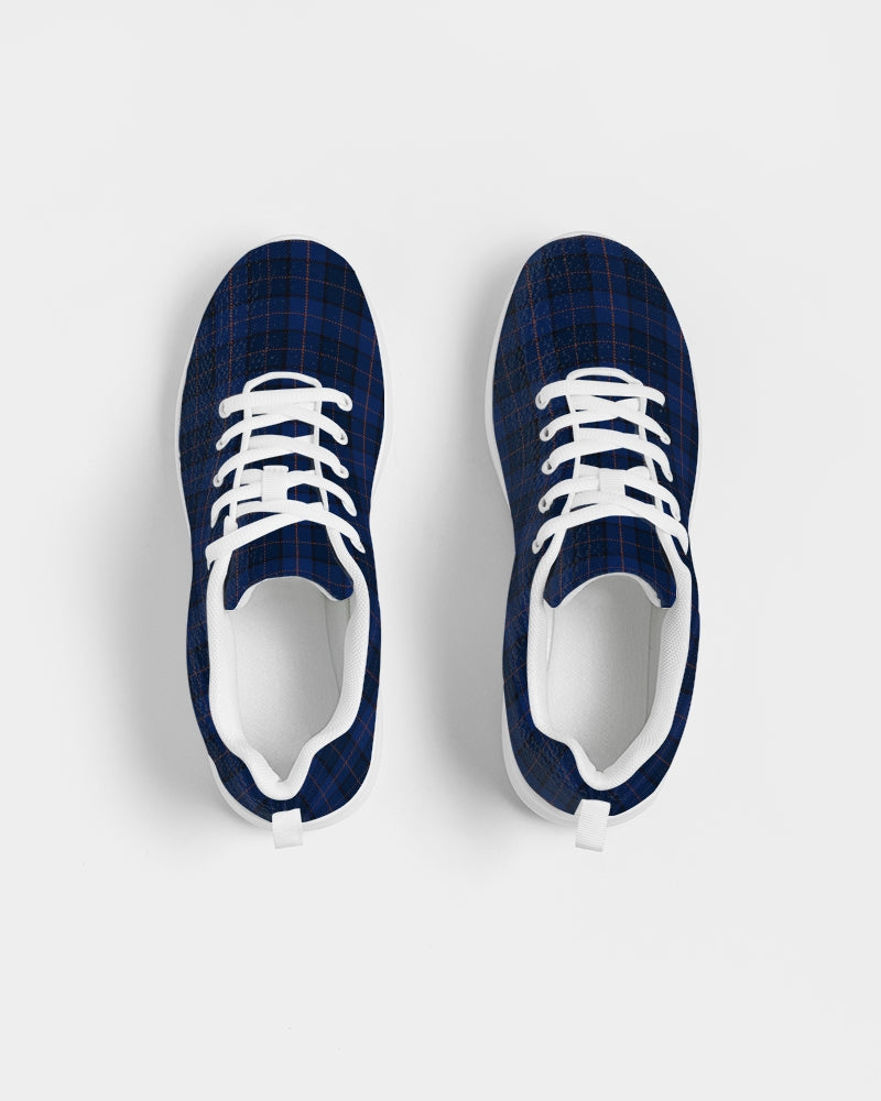 Blue Plaid Men's Athletic Shoe