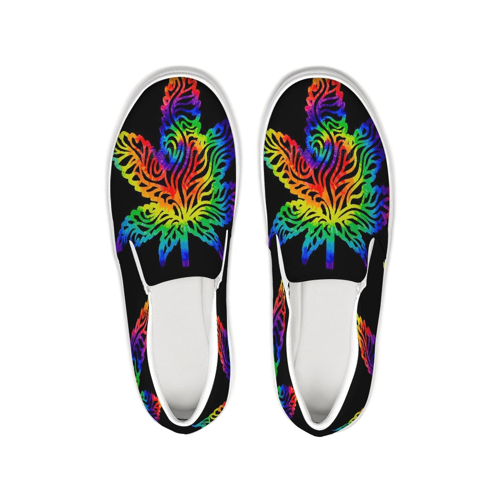 Neon rainbow eaf Slip-On Canvas Shoe