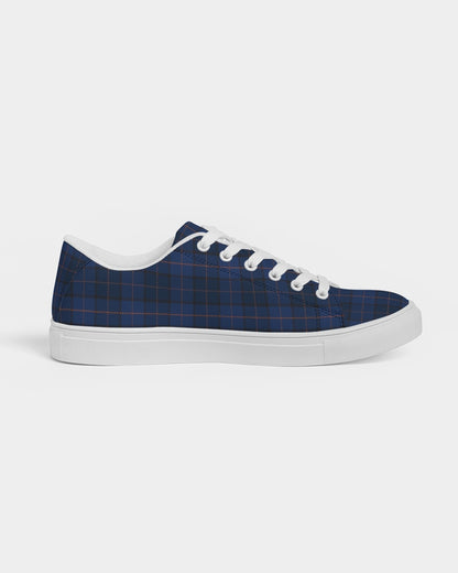 Blue Plaid Women's Faux-Leather Sneaker