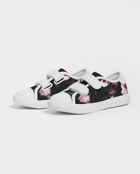 Dark Floral Kids Velcro Sneaker