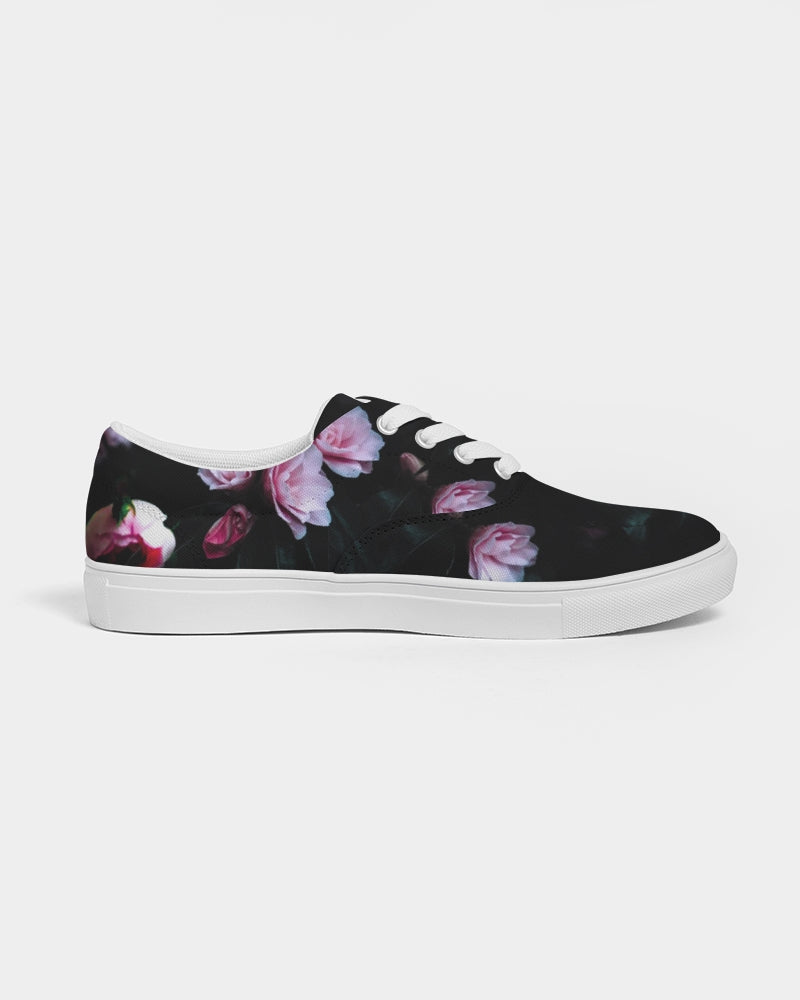 Dark Floral Men's Lace Up Canvas Shoe
