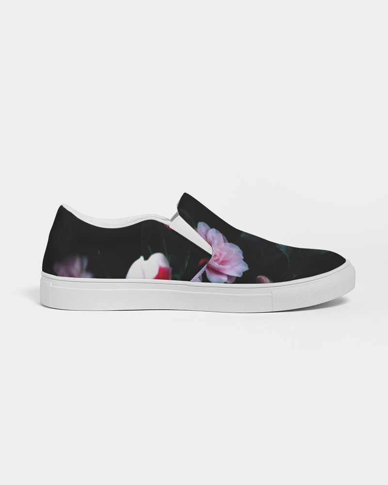 Dark Floral Men's Slip-On Canvas Shoe