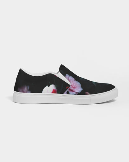Dark Floral Men's Slip-On Canvas Shoe