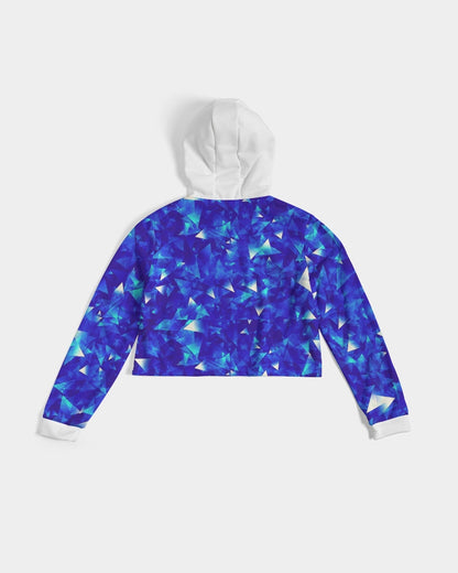 Crystal Blue Women's Cropped Hoodie