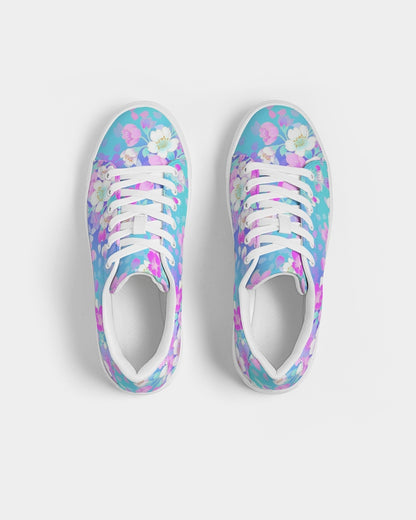 Floral Pinks Women's Faux-Leather Sneaker