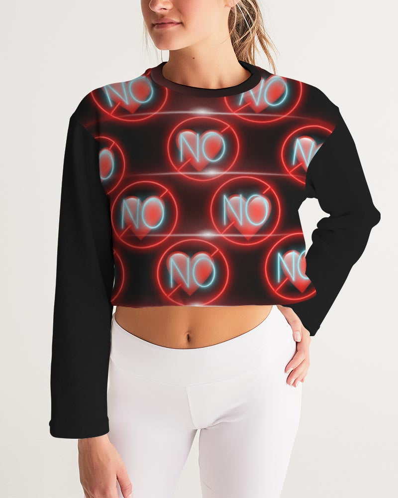 No love 3 Women's Cropped Sweatshirt