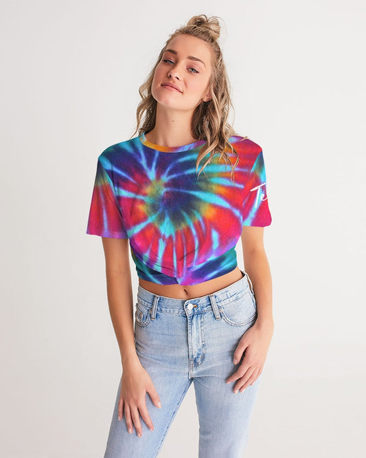 Tye Dye Women's Twist-Front Cropped Tee