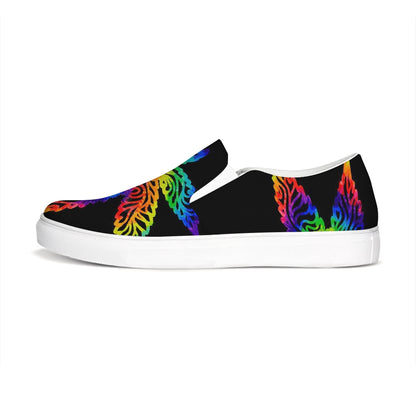 Neon rainbow eaf Slip-On Canvas Shoe