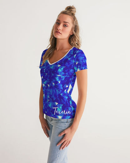 Crystal Blue Women's V-Neck Tee
