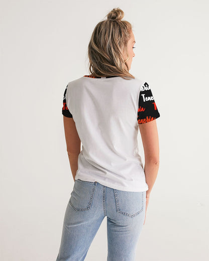 Texeria Monogram Red Women's V-Neck Tee