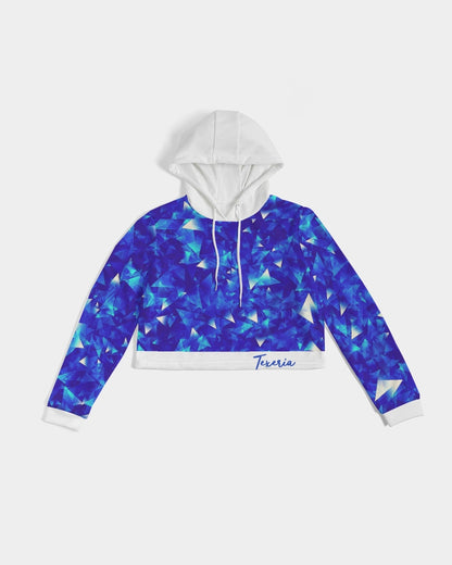 Crystal Blue Women's Cropped Hoodie