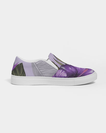 Purple Flower Women's Slip-On Canvas Shoe