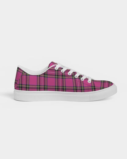 Pink Plaid Women's Faux-Leather Sneaker
