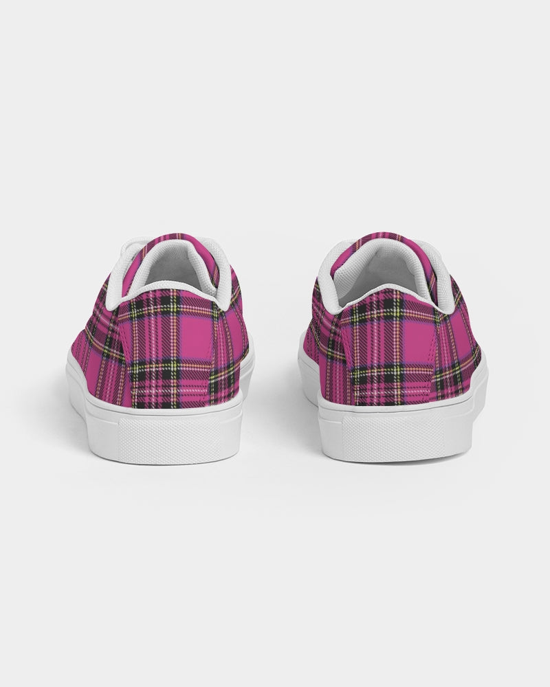 Pink Plaid Women's Faux-Leather Sneaker