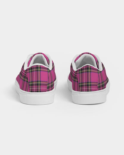 Pink Plaid Women's Faux-Leather Sneaker