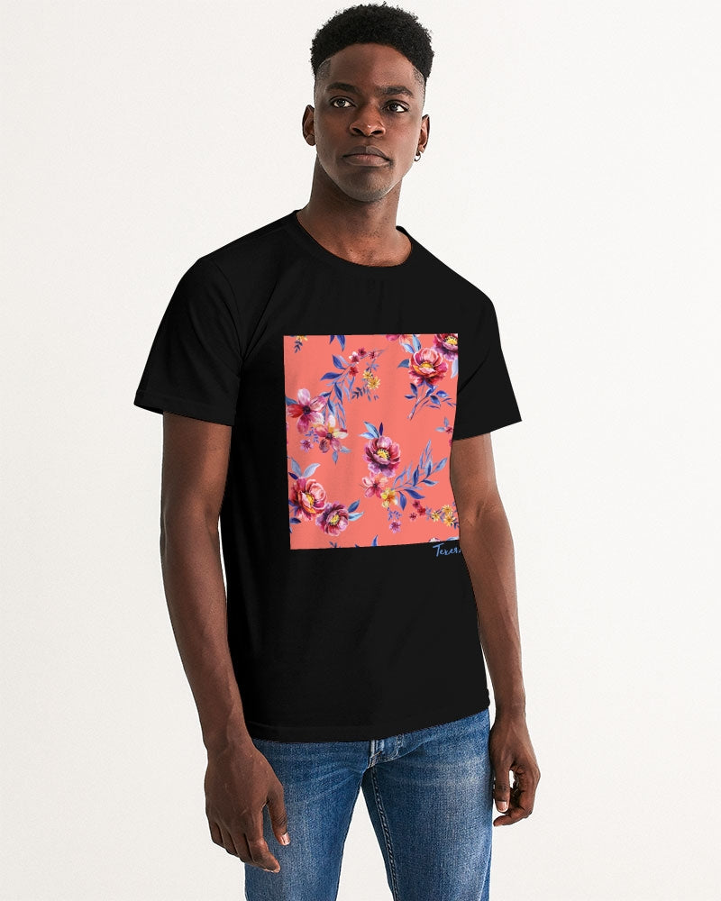 Peach Floral Men's Graphic Tee