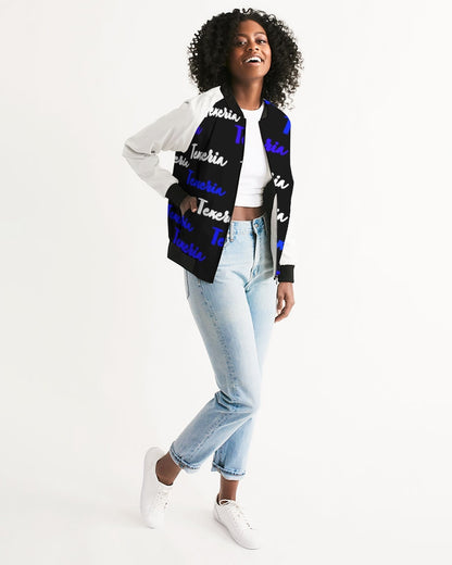 Texeria Monogram Blue Women's Bomber Jacket