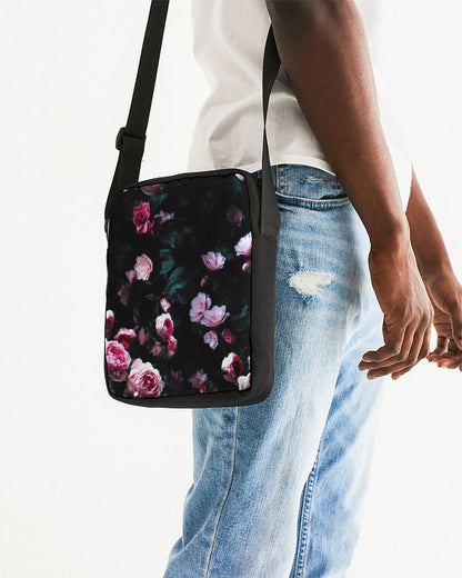 Dark Floral Messenger Pouch