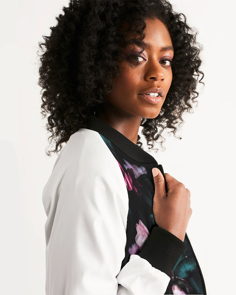 Dark Floral Women's Bomber Jacket