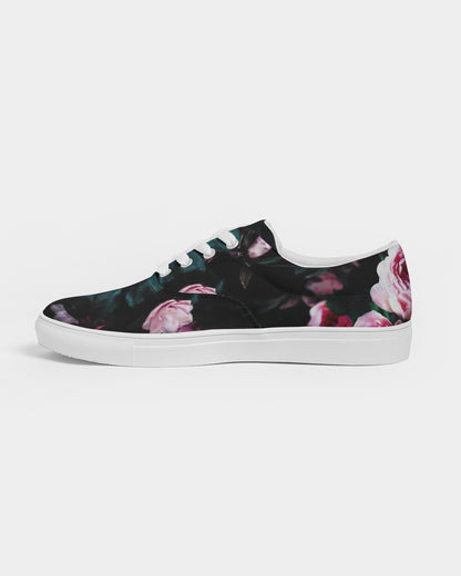 Dark Floral Men's Lace Up Canvas Shoe