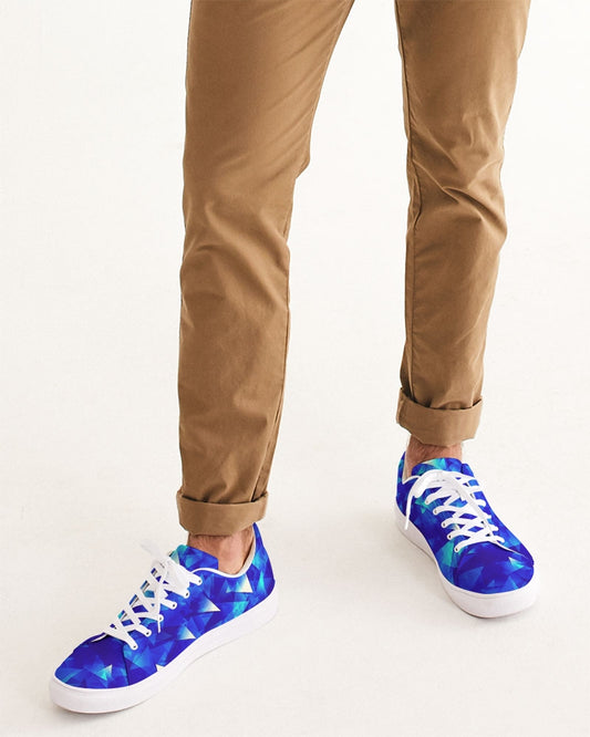 Crystal Blue Men's Faux-Leather Sneaker