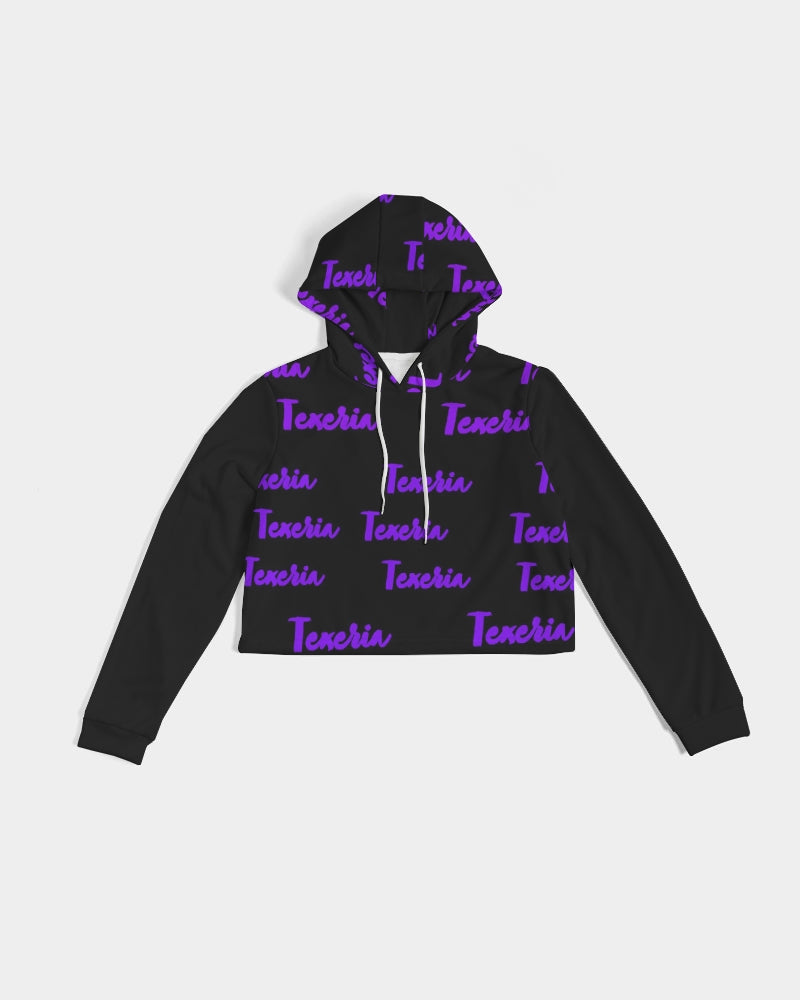 Texeria Monogram purple Women's Cropped Hoodie