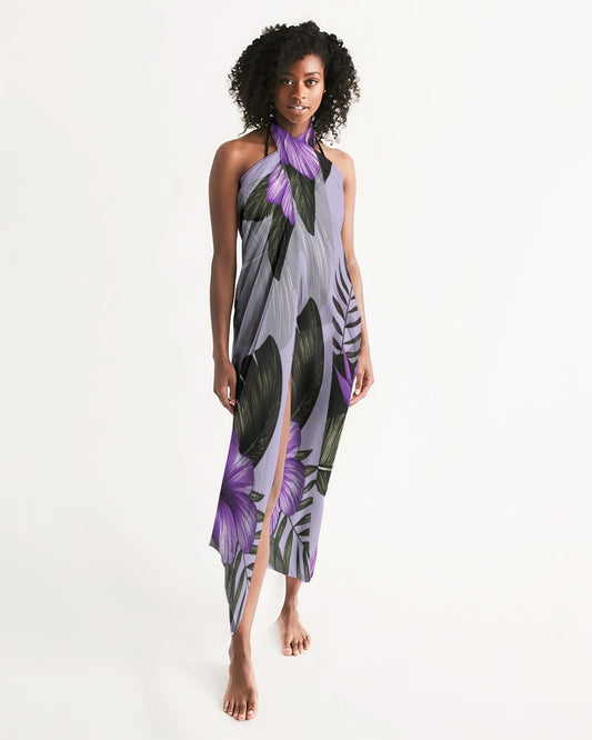 Purple Flower Swim Cover Up