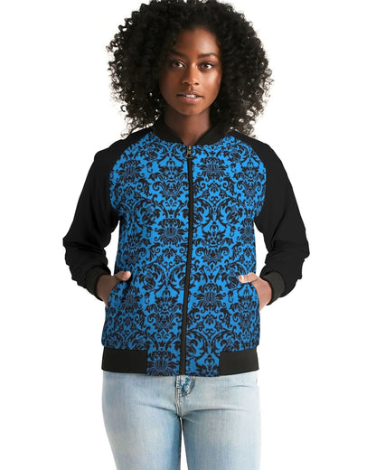chandelier blue Women's Bomber Jacket