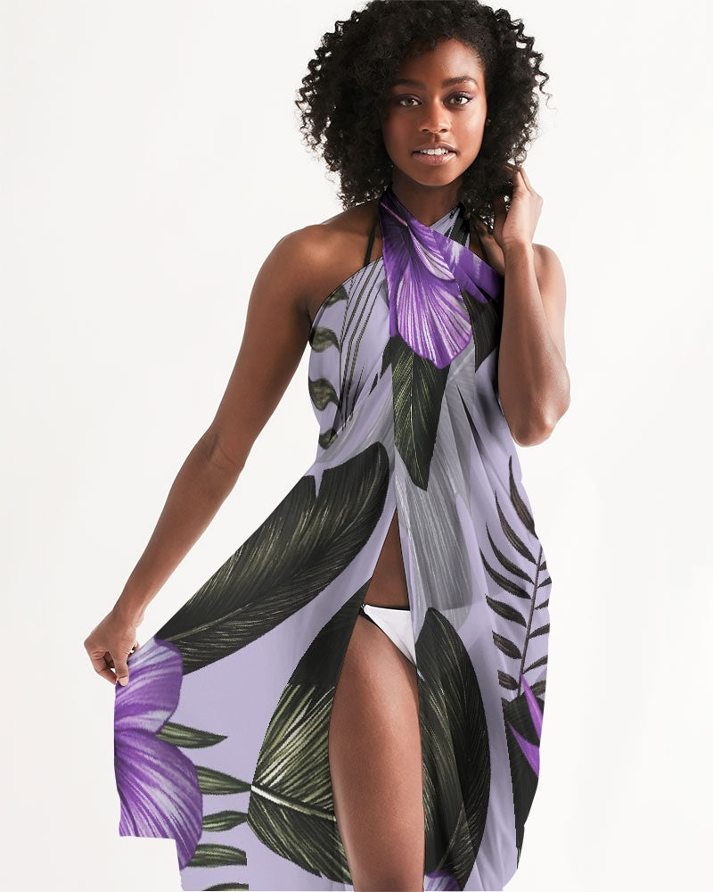 Purple Flower Swim Cover Up