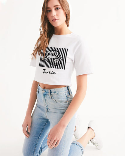 Pin Stripe Lips Women's Cropped Tee