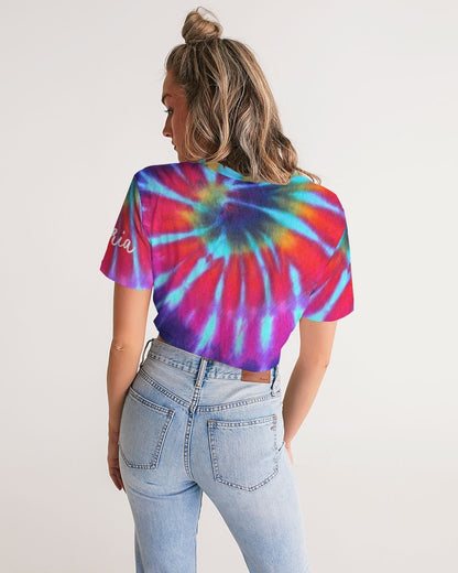 Tye Dye Women's Twist-Front Cropped Tee