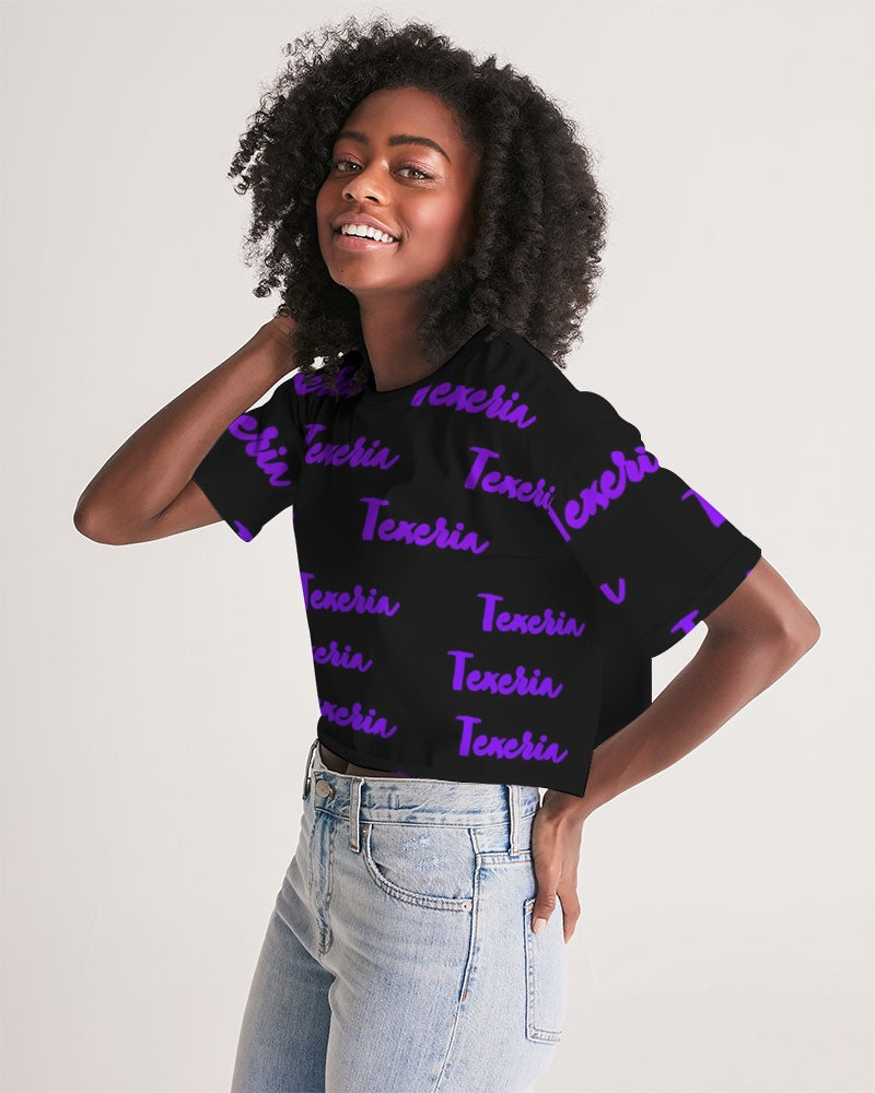 Texeria Monogram purple Women's Lounge Cropped Tee