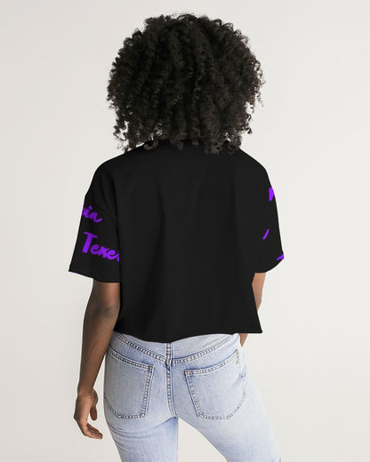 Texeria Monogram purple Women's Lounge Cropped Tee